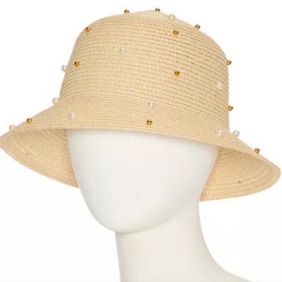 Liz Claiborne Pearl Bucket Womens Bucket Hat, One Size , Straw - Picture 1 of 2